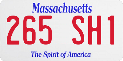 MA license plate 265SH1