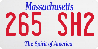 MA license plate 265SH2