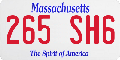 MA license plate 265SH6