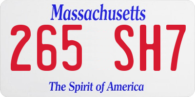 MA license plate 265SH7