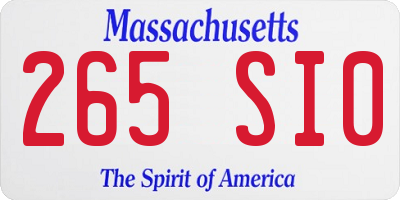 MA license plate 265SI0