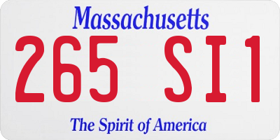 MA license plate 265SI1