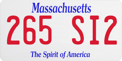 MA license plate 265SI2