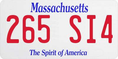 MA license plate 265SI4