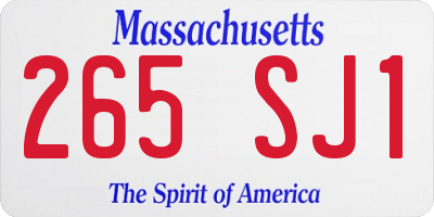 MA license plate 265SJ1
