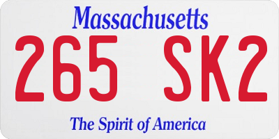 MA license plate 265SK2