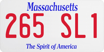 MA license plate 265SL1