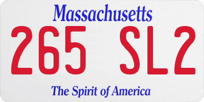 MA license plate 265SL2