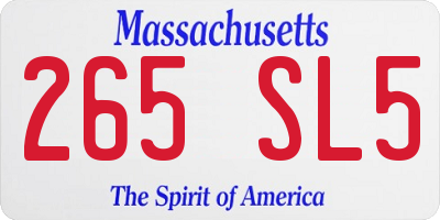 MA license plate 265SL5