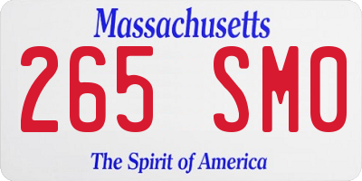 MA license plate 265SM0