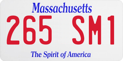 MA license plate 265SM1