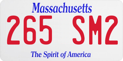 MA license plate 265SM2