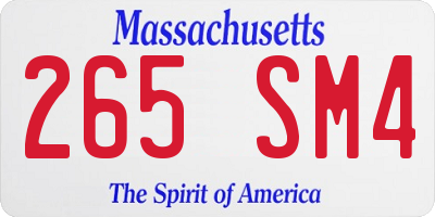 MA license plate 265SM4
