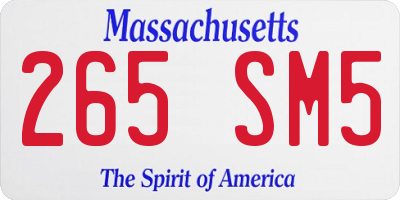 MA license plate 265SM5