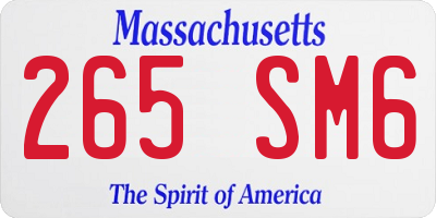 MA license plate 265SM6