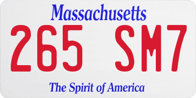 MA license plate 265SM7