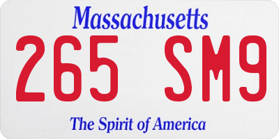 MA license plate 265SM9