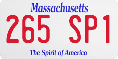 MA license plate 265SP1