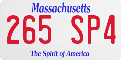 MA license plate 265SP4