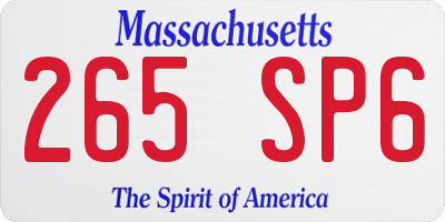 MA license plate 265SP6