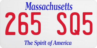 MA license plate 265SQ5