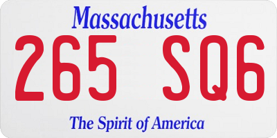 MA license plate 265SQ6