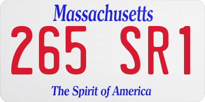 MA license plate 265SR1