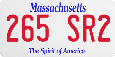 MA license plate 265SR2