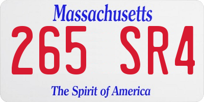 MA license plate 265SR4