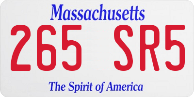 MA license plate 265SR5