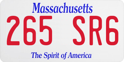 MA license plate 265SR6