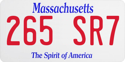 MA license plate 265SR7