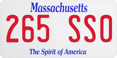 MA license plate 265SS0
