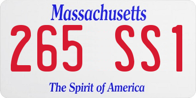 MA license plate 265SS1