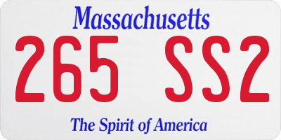 MA license plate 265SS2