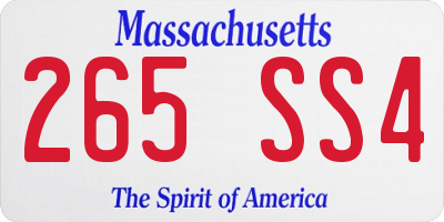 MA license plate 265SS4