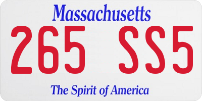 MA license plate 265SS5