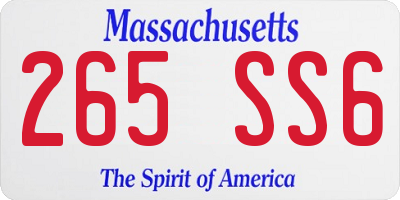 MA license plate 265SS6