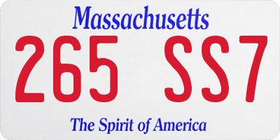 MA license plate 265SS7