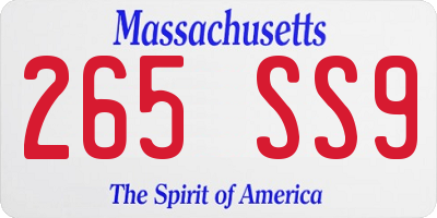 MA license plate 265SS9