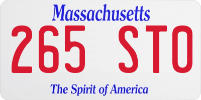 MA license plate 265ST0
