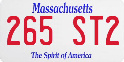 MA license plate 265ST2
