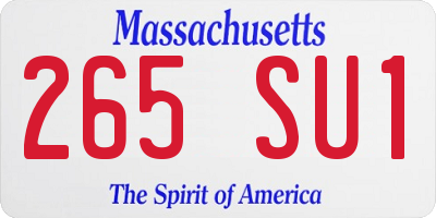 MA license plate 265SU1