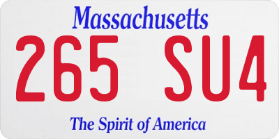 MA license plate 265SU4
