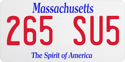 MA license plate 265SU5