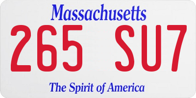 MA license plate 265SU7