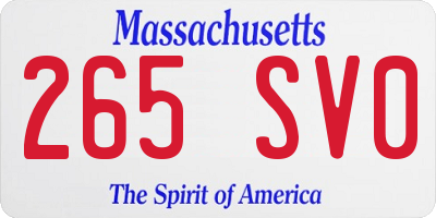 MA license plate 265SV0