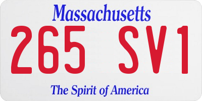 MA license plate 265SV1