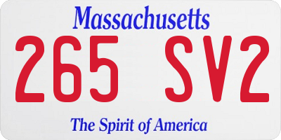 MA license plate 265SV2