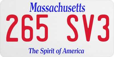 MA license plate 265SV3